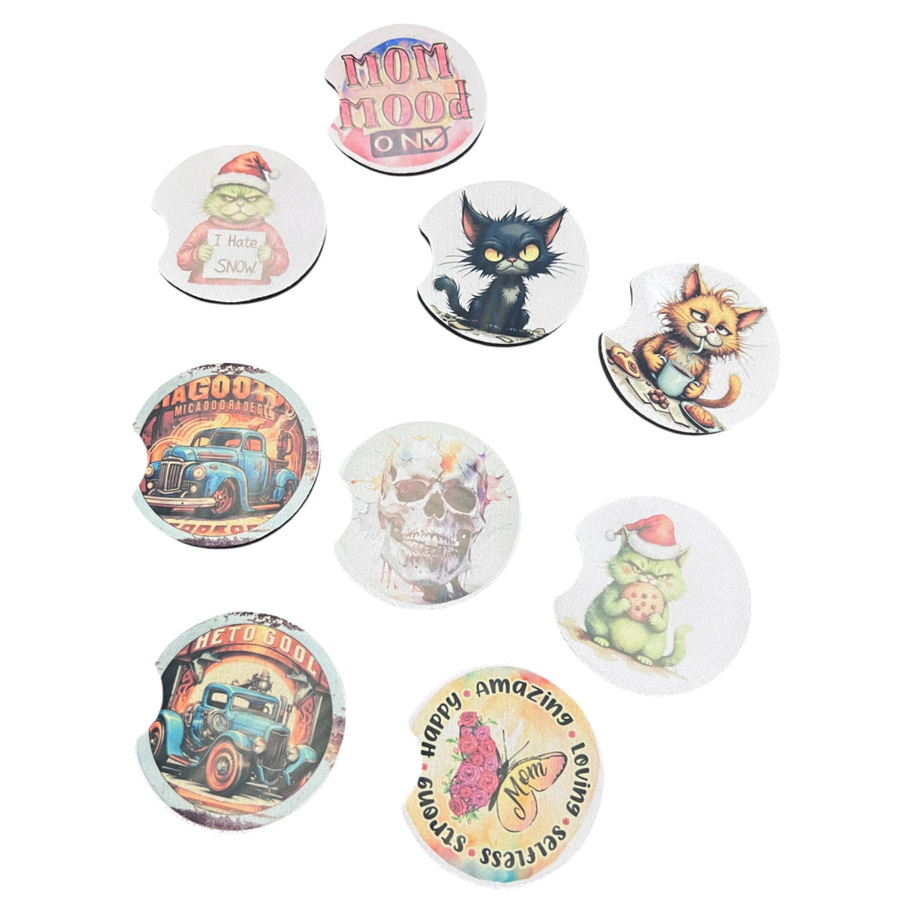 Car Coaster / Bilunderlägg – Personligt Tryck – 6,9 cm