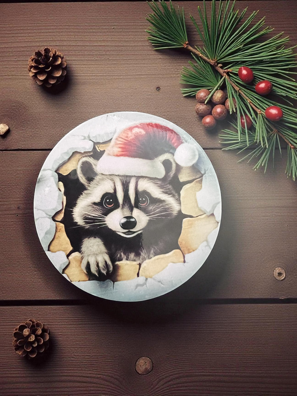 Kylskåpsmagnet – Jul Tvättbjörn