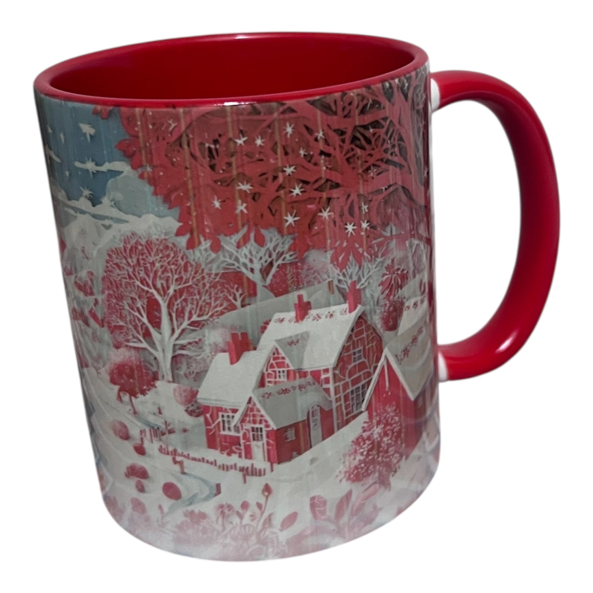 Julmugg – Vinterlandskap – Röd Insida – 11 oz