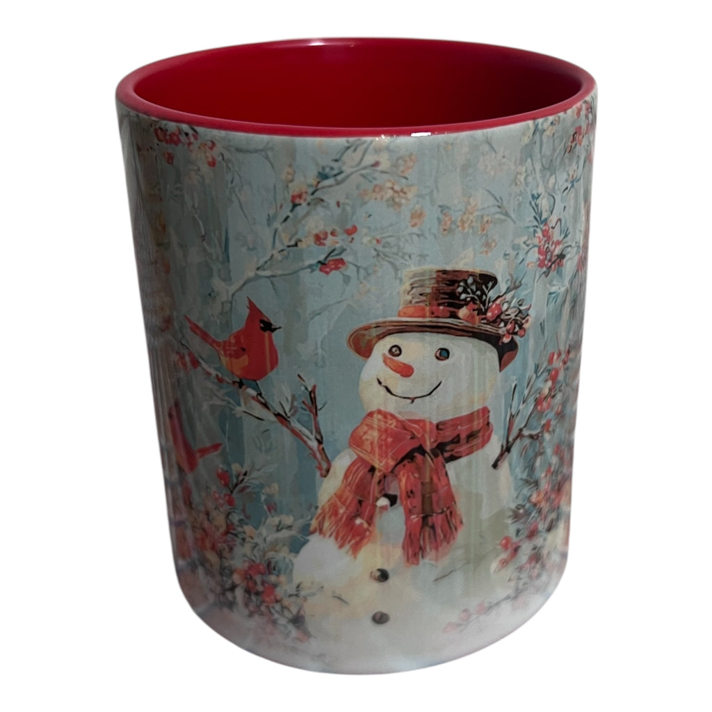 Julmugg – Snögubbe & Kardinal – Röd Insida – 11 oz