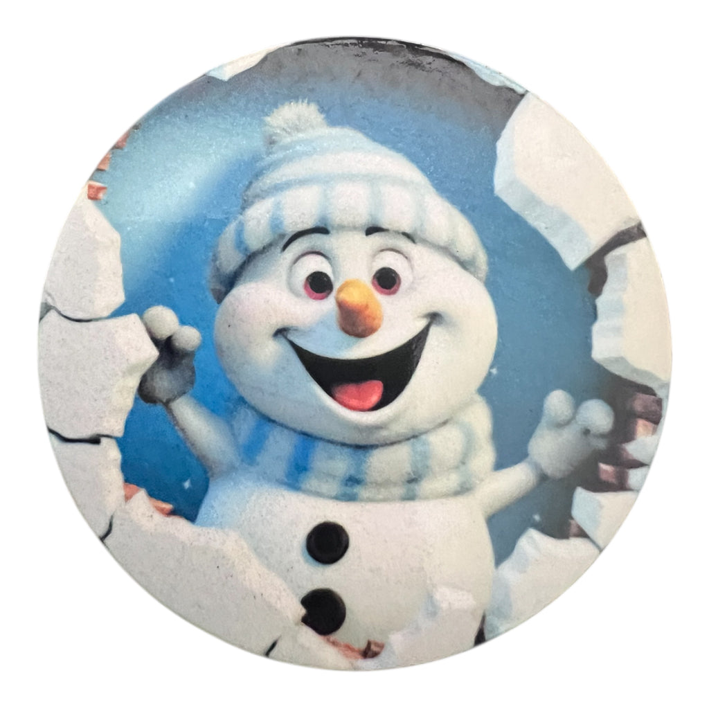 Snögubbe-Magnet – Winter Peek / Snögubbe genom väggen