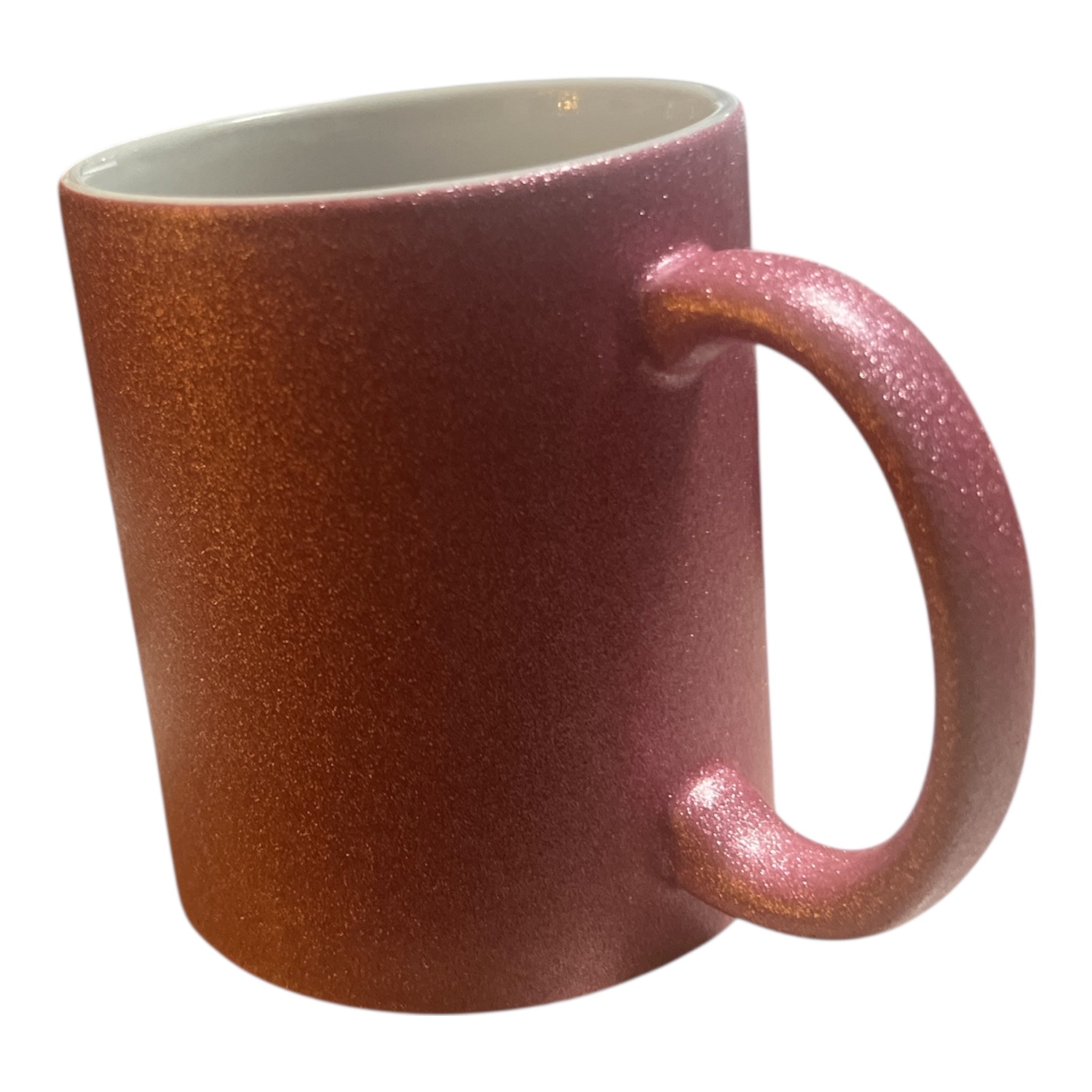 Rosa Glitzer-Mugg (endast för mörka motiv)