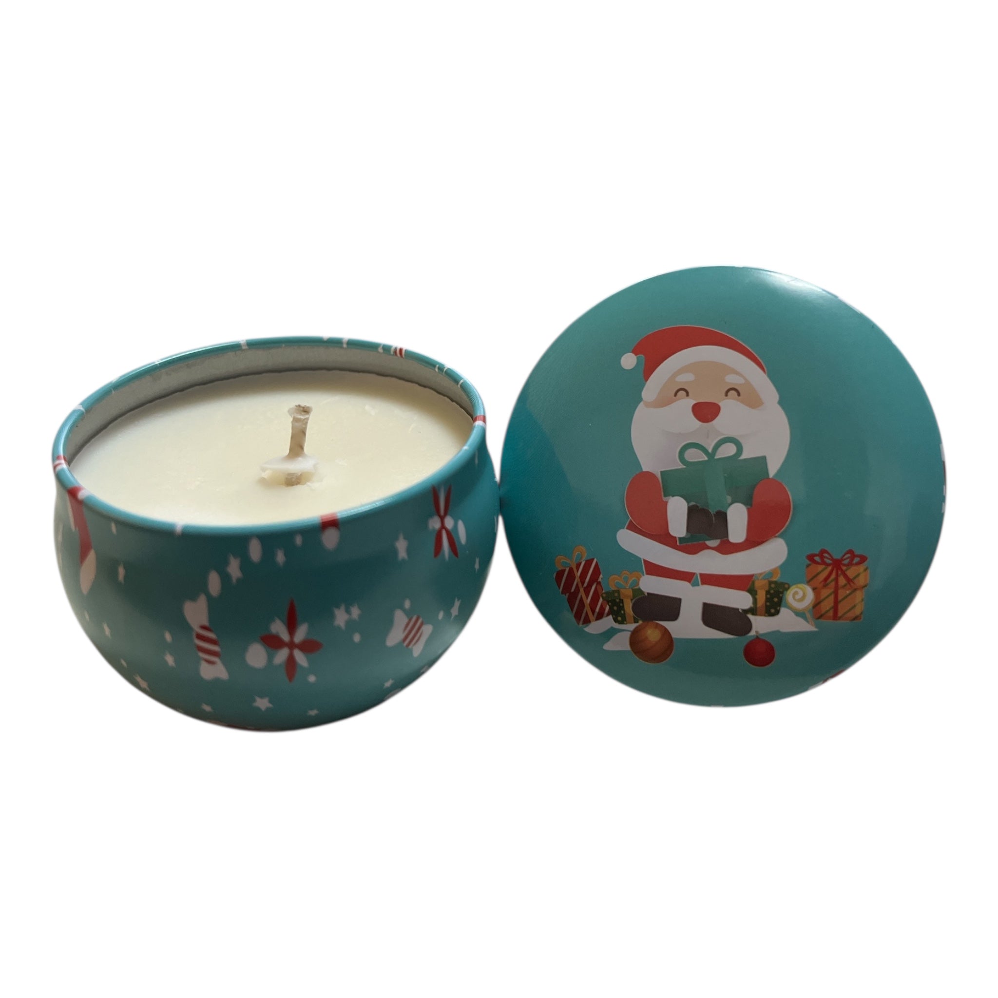 Handgjort sojavaxljus i dekorativ julburk