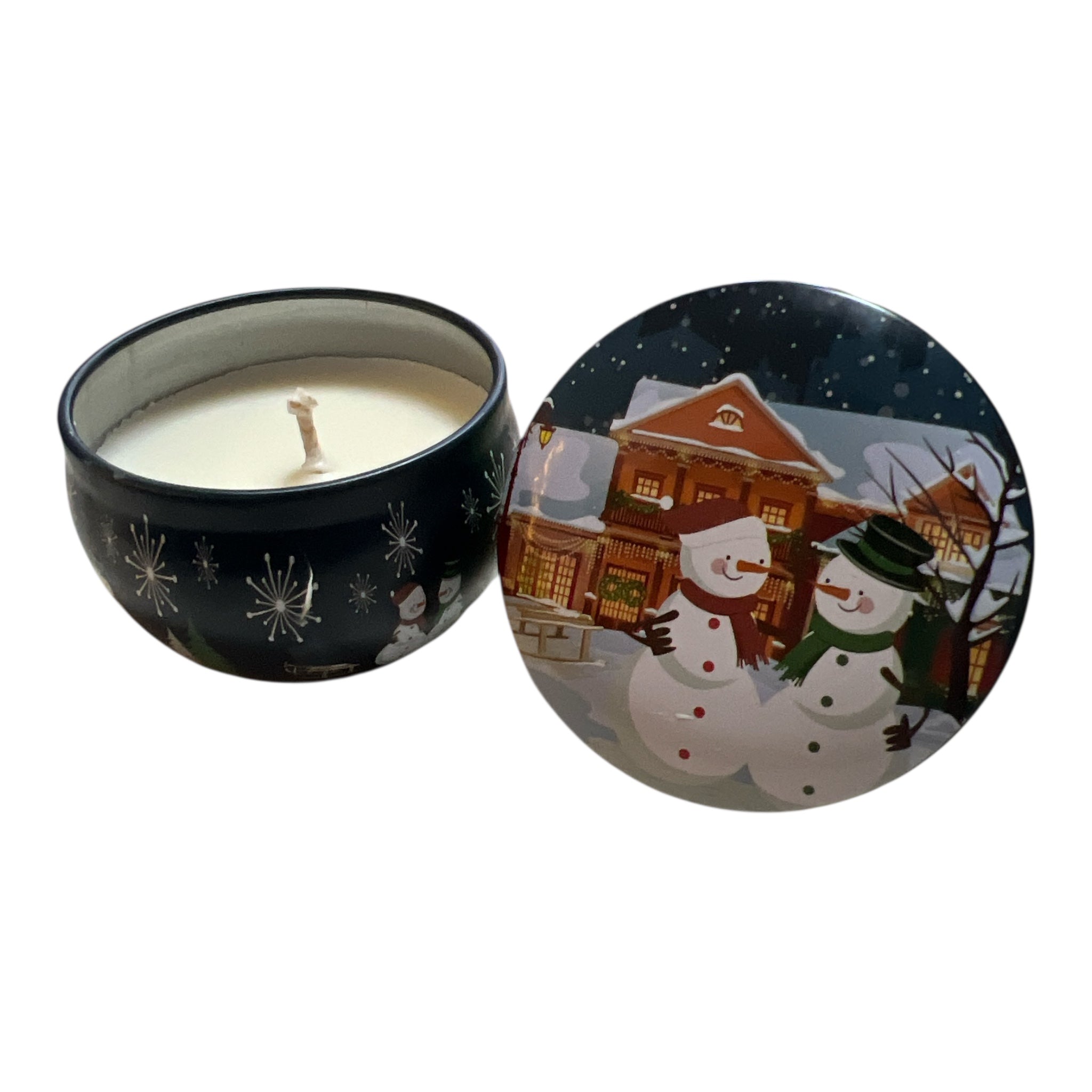 Handgjort sojavaxljus i dekorativ julburk.