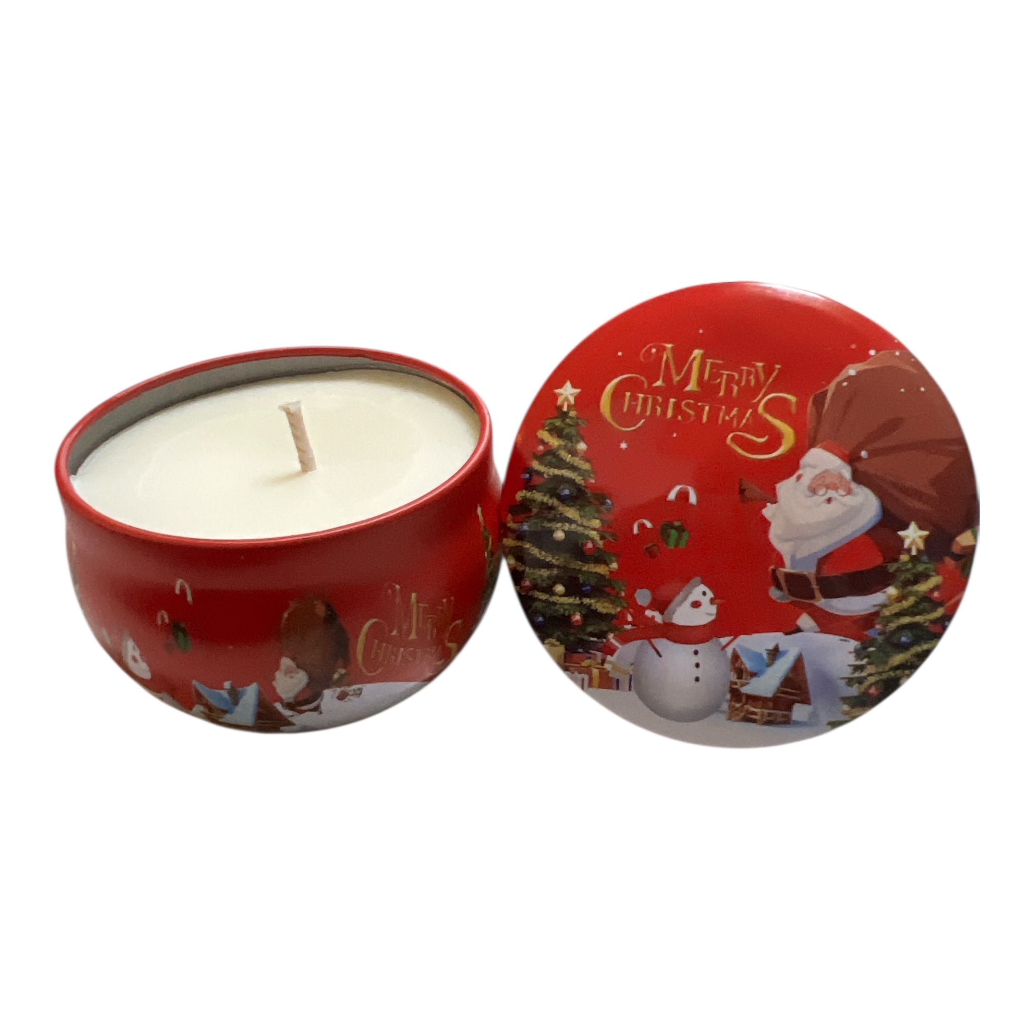 Handgjort sojavaxljus i dekorativ julburk